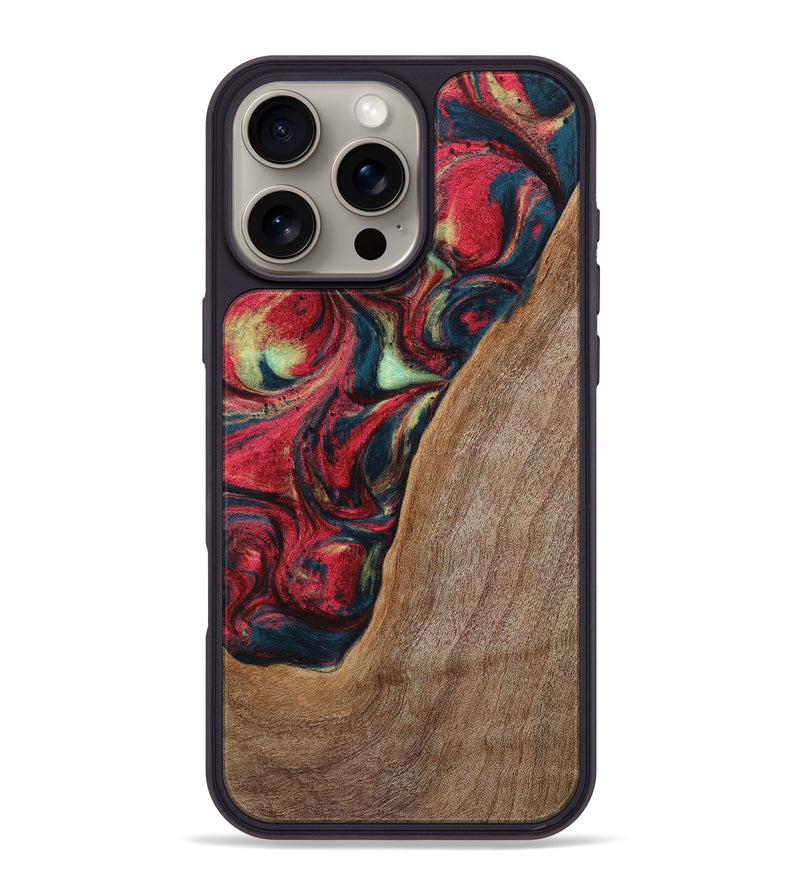 iPhone 16 Pro Max Wood Phone Case - Quintin (Red, 727372)