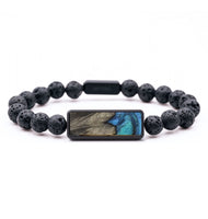 Lava Bead Wood Bracelet - Milton (Blue, 727380)