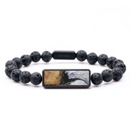 Lava Bead Wood Bracelet - Kirsten (Black & White, 727381)