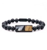 Lava Bead Wood Bracelet - William (Black & White, 727383)