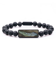 Lava Bead Wood Bracelet - Ashleigh (Green, 727385)