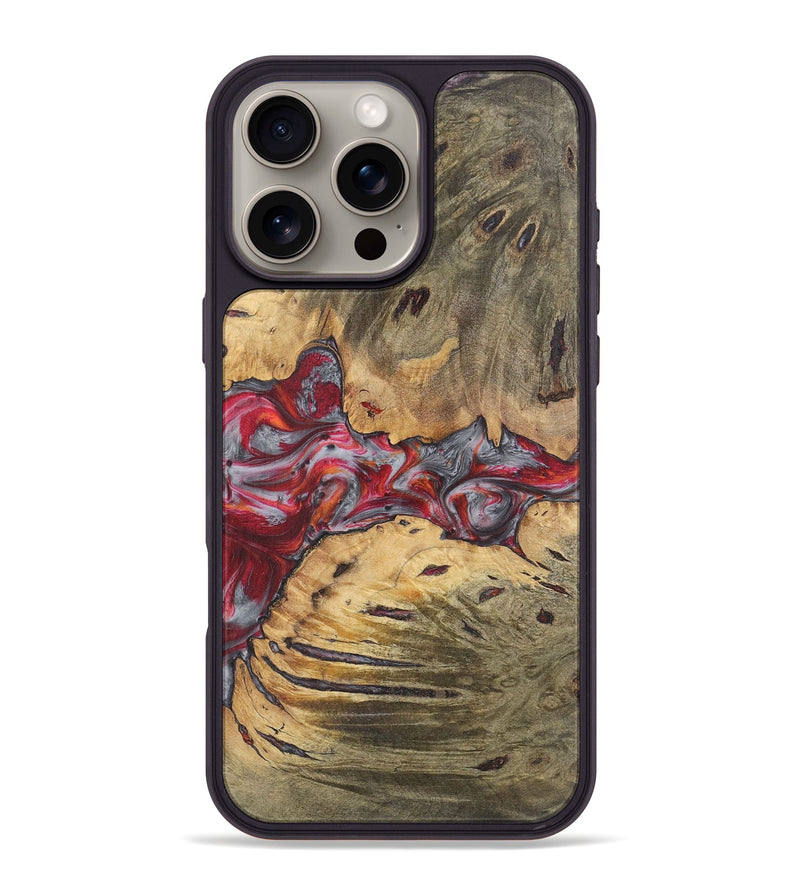 iPhone 16 Pro Max Wood Phone Case - Gokul (Red, 727393)