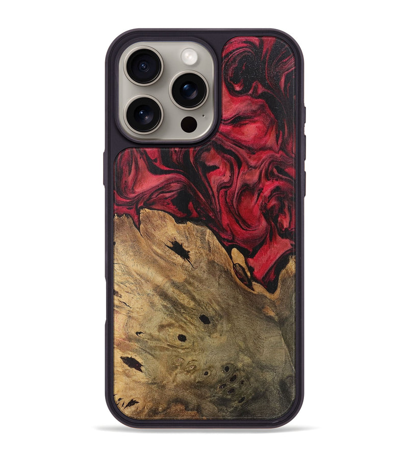 iPhone 16 Pro Max Wood Phone Case - Samara (Red, 727394)