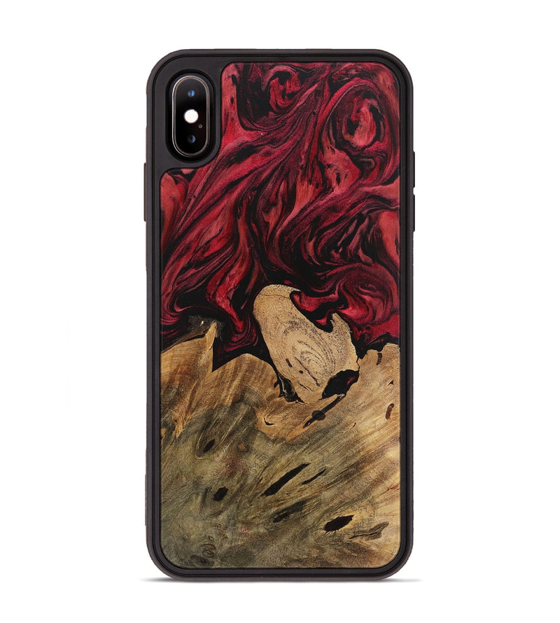 iPhone Xs Max Wood Phone Case - Blinni (Red, 727408)