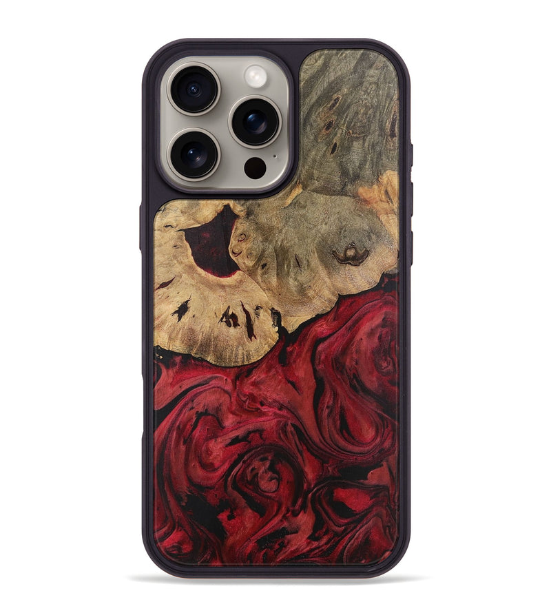 iPhone 16 Pro Max Wood Phone Case - Zaid (Red, 727411)