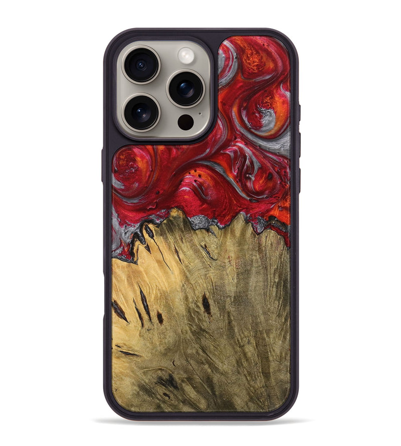 iPhone 16 Pro Max Wood Phone Case - Guylain (Red, 727420)