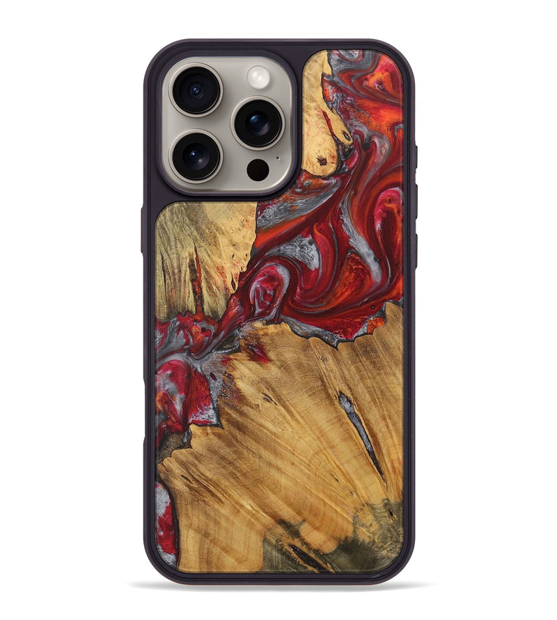 iPhone 16 Pro Max Wood Phone Case - Davita (Red, 727435)