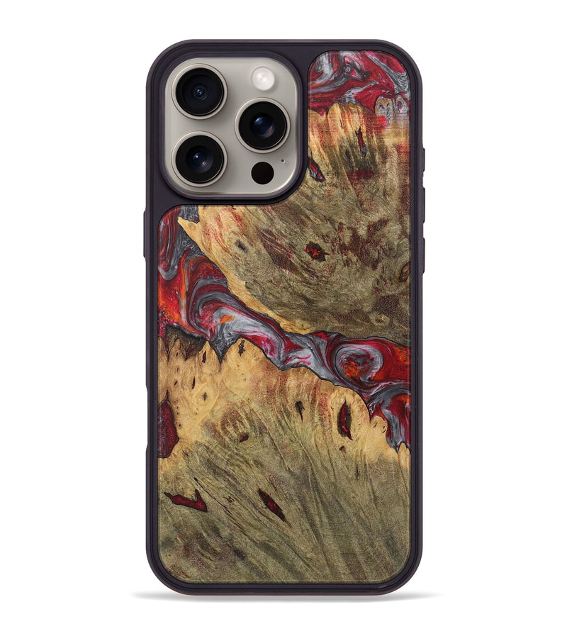 iPhone 16 Pro Max Wood Phone Case - Ammie (Red, 727436)