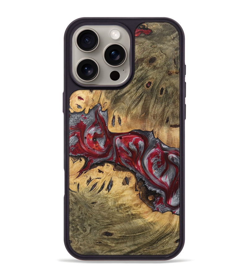 iPhone 16 Pro Max Wood Phone Case - Loesje (Red, 727443)