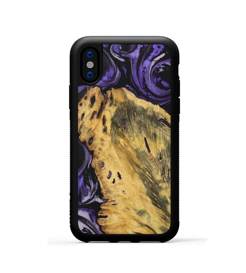 iPhone Xs Wood Phone Case - Phyliss (Purple, 727469)