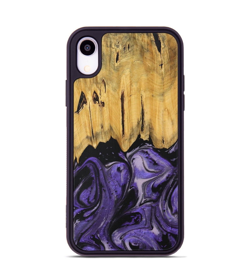 iPhone Xr Wood Phone Case - Dequan (Purple, 727526)