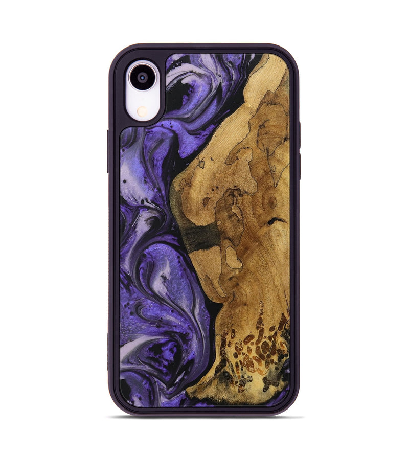 iPhone Xr Wood Phone Case - Birdella (Purple, 727529)