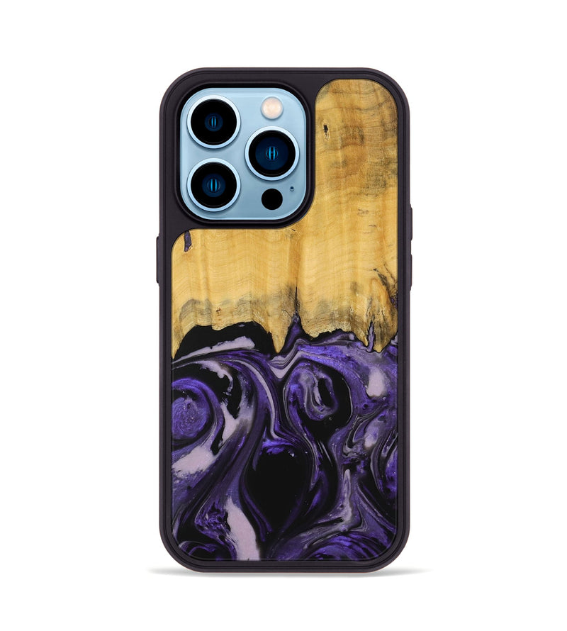 iPhone 14 Pro Wood Phone Case - Ellene (Purple, 727531)