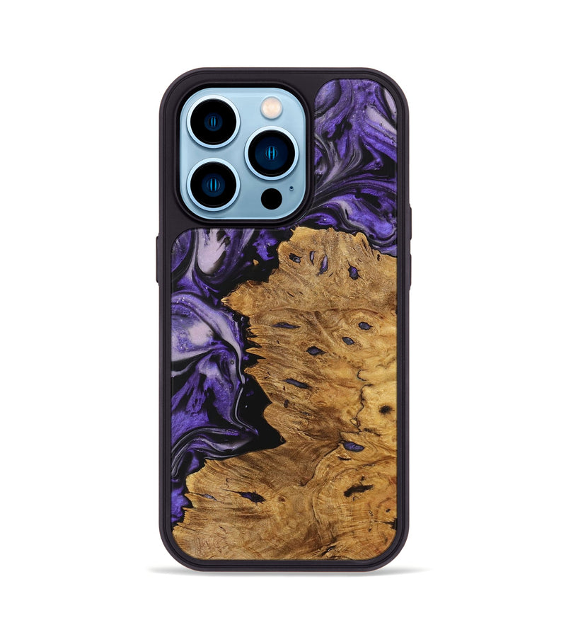 iPhone 14 Pro Wood Phone Case - Malorie (Purple, 727532)