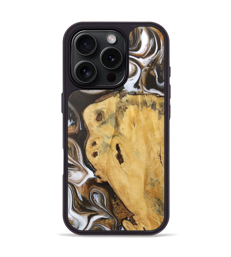 iPhone 16 Pro Wood Phone Case - Tyrus (Black & White, 727537)