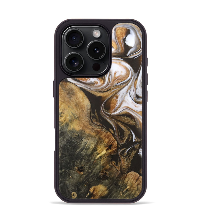 iPhone 16 Pro Wood Phone Case - Schouwen (Black & White, 727542)