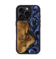 iPhone 16 Pro Wood Phone Case - Sichao (Blue, 727545)