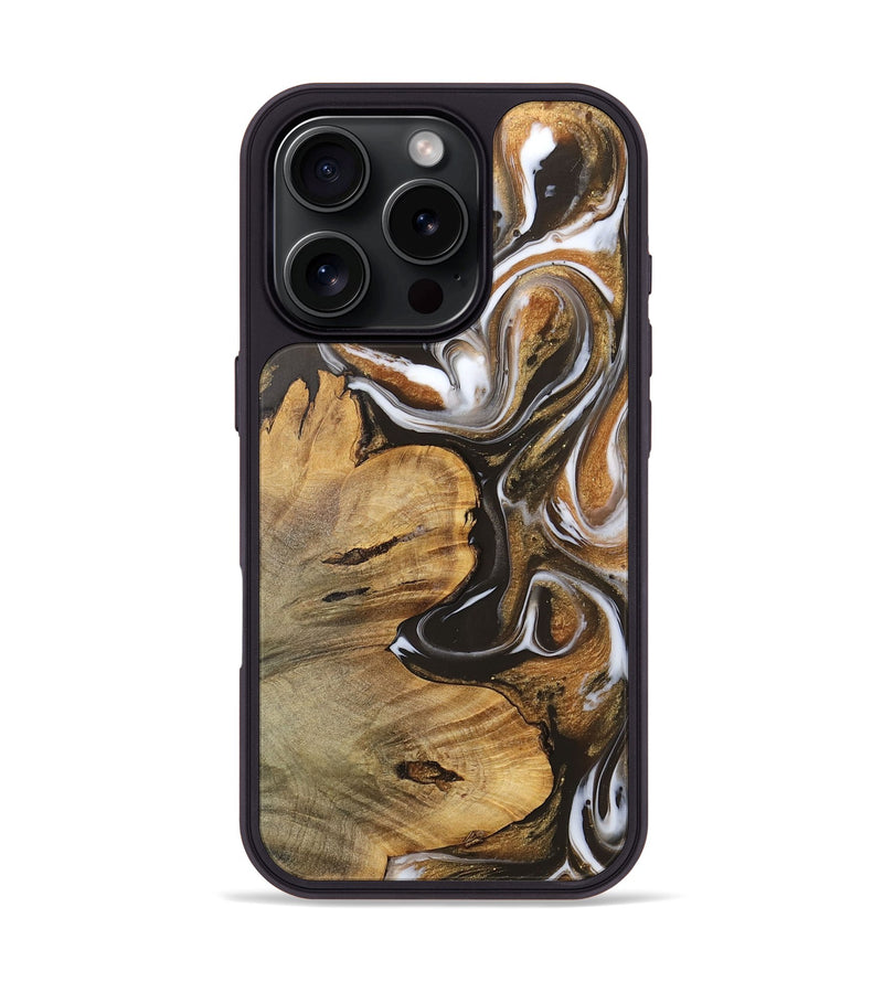 iPhone 16 Pro Wood Phone Case - Trevion (Black & White, 727546)