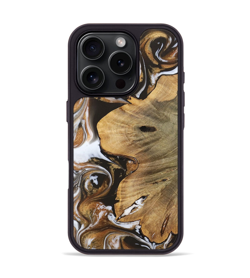 iPhone 16 Pro Wood Phone Case - Dilpreet (Black & White, 727552)