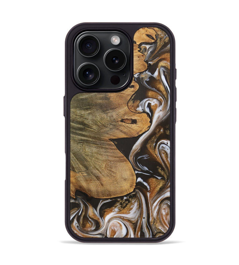 iPhone 16 Pro Wood Phone Case - Kimihiko (Black & White, 727554)