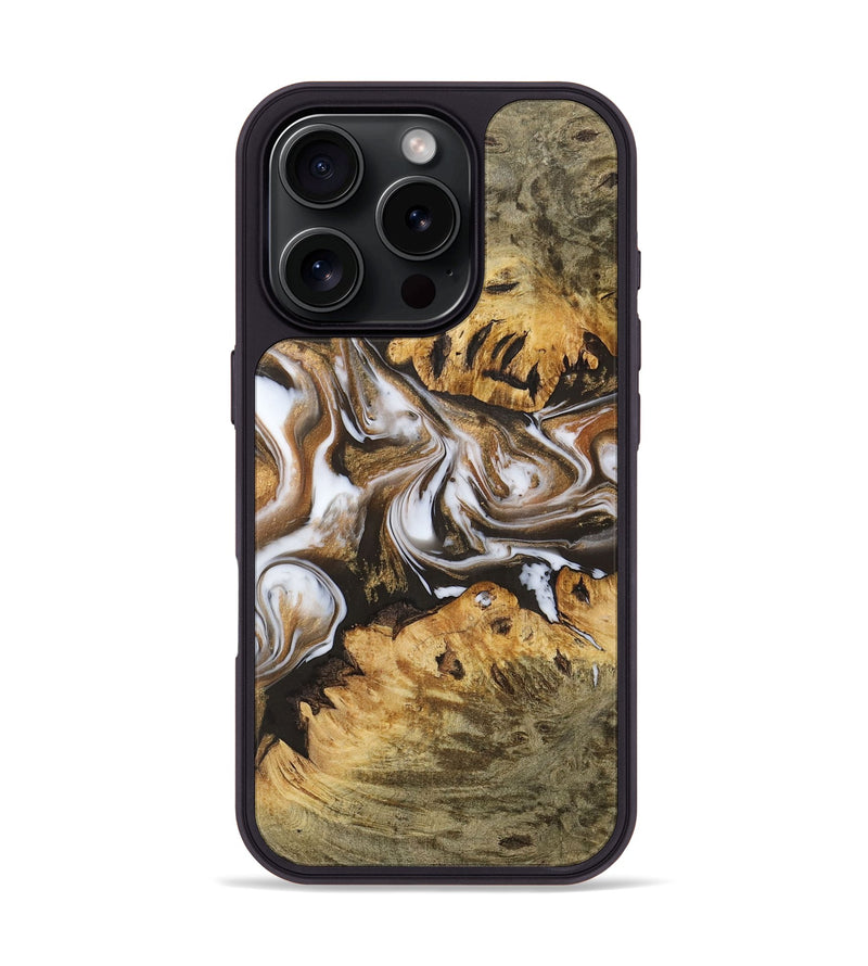 iPhone 16 Pro Wood Phone Case - Leonor (Black & White, 727556)