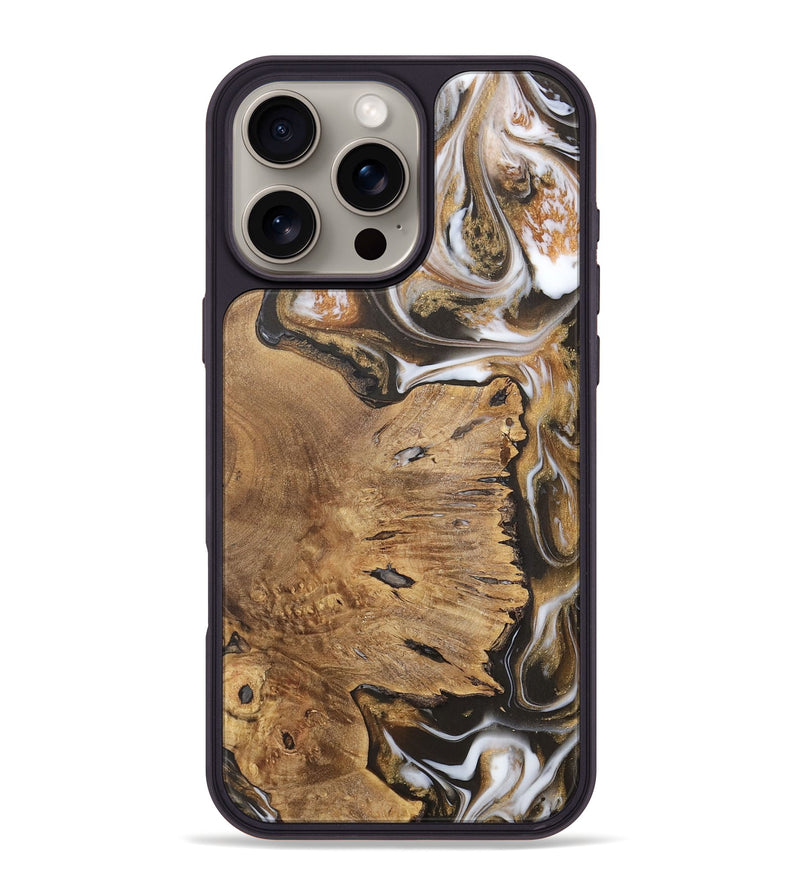 iPhone 16 Pro Max Wood Phone Case - Kylee (Black & White, 727560)