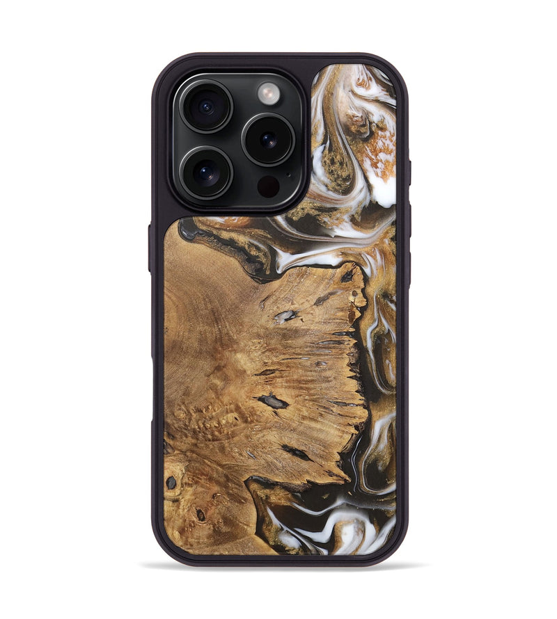 iPhone 16 Pro Wood Phone Case - Kylee (Black & White, 727560)