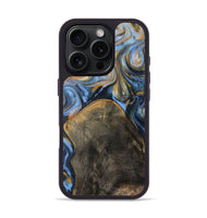 iPhone 16 Pro Wood Phone Case - Nannie (Teal & Gold, 727567)