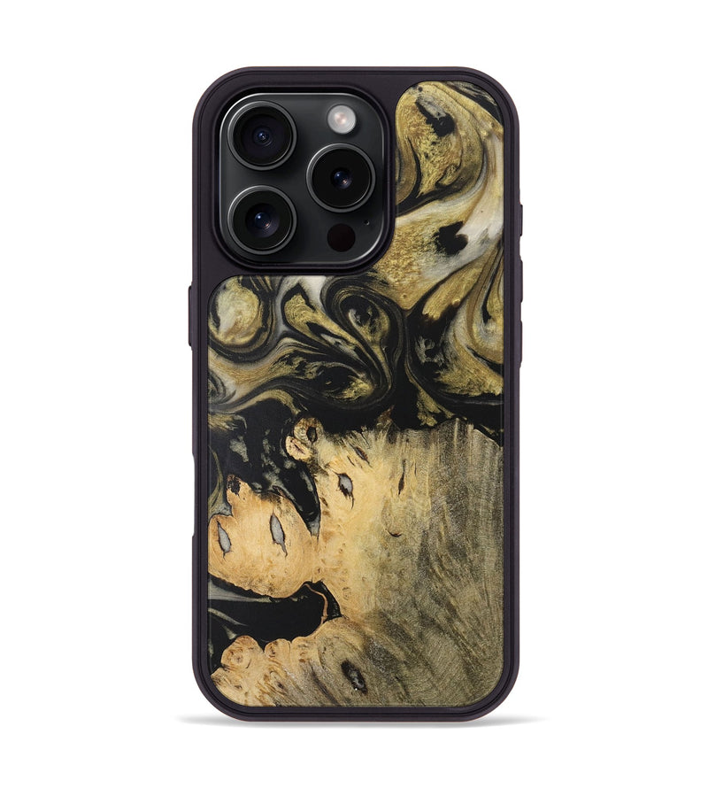 iPhone 16 Pro Wood Phone Case - Allyssa (Black & White, 727591)