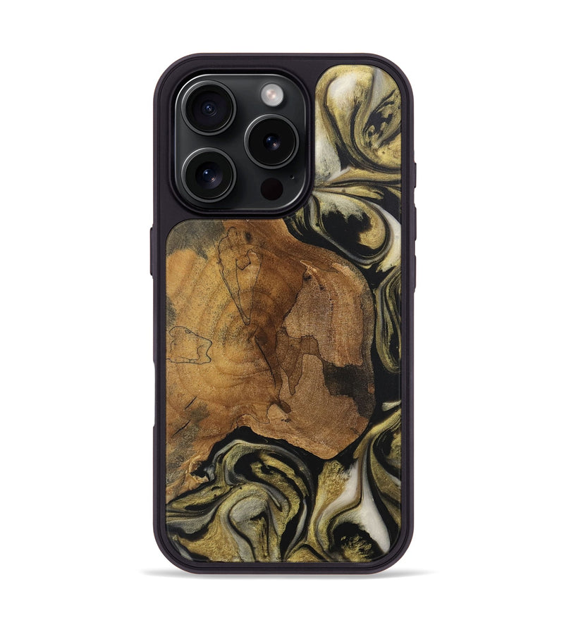 iPhone 16 Pro Wood Phone Case - Dzung (Black & White, 727592)