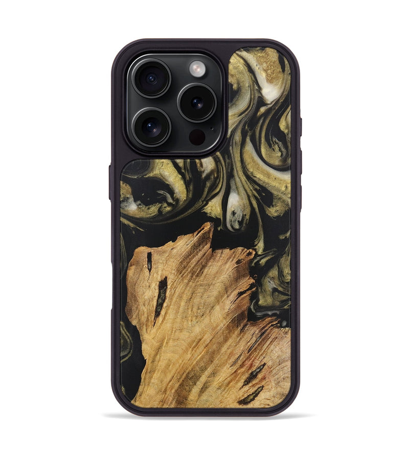 iPhone 16 Pro Wood Phone Case - Melodie (Black & White, 727599)