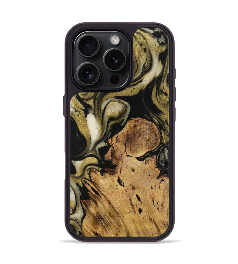 iPhone 16 Pro Wood Phone Case - Giovanna (Black & White, 727603)