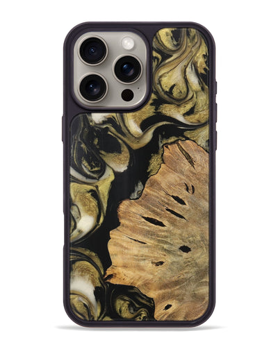 iPhone 16 Pro Max Wood Phone Case - Wendeline (Black & White, 727608)