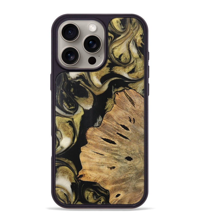 iPhone 16 Pro Max Wood Phone Case - Wendeline (Black & White, 727608)