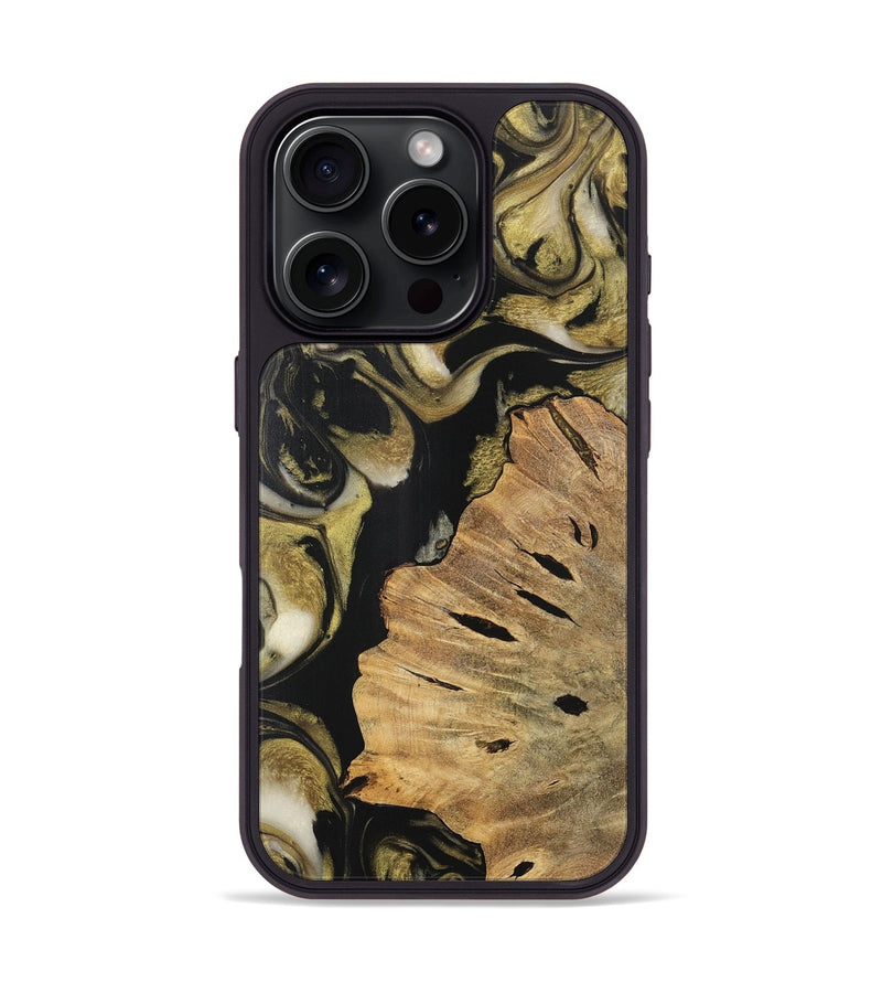 iPhone 16 Pro Wood Phone Case - Wendeline (Black & White, 727608)