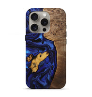 iPhone 16 Pro Wood Live Edge Phone Case - Daisey (Blue, 727692)