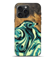 iPhone 16 Pro Max Wood Live Edge Phone Case - Zelda (Green, 727693)