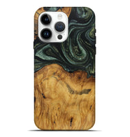 iPhone 15 Pro Max Wood Live Edge Phone Case - Diahann (Green, 727694)