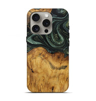 iPhone 16 Pro Wood Live Edge Phone Case - Diahann (Green, 727694)