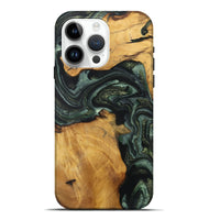 iPhone 15 Pro Max Wood Live Edge Phone Case - Jim (Green, 727695)