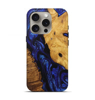 iPhone 16 Pro Wood Live Edge Phone Case - Cecelia (Blue, 727696)