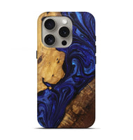 iPhone 16 Pro Wood Live Edge Phone Case - Toyanne (Blue, 727697)