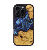 iPhone 16 Pro Wood Phone Case - Dina (Blue, 727895)