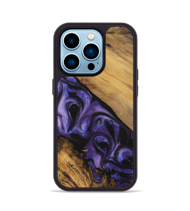 iPhone 14 Pro Wood Phone Case - Norikatsu (Purple, 727906)