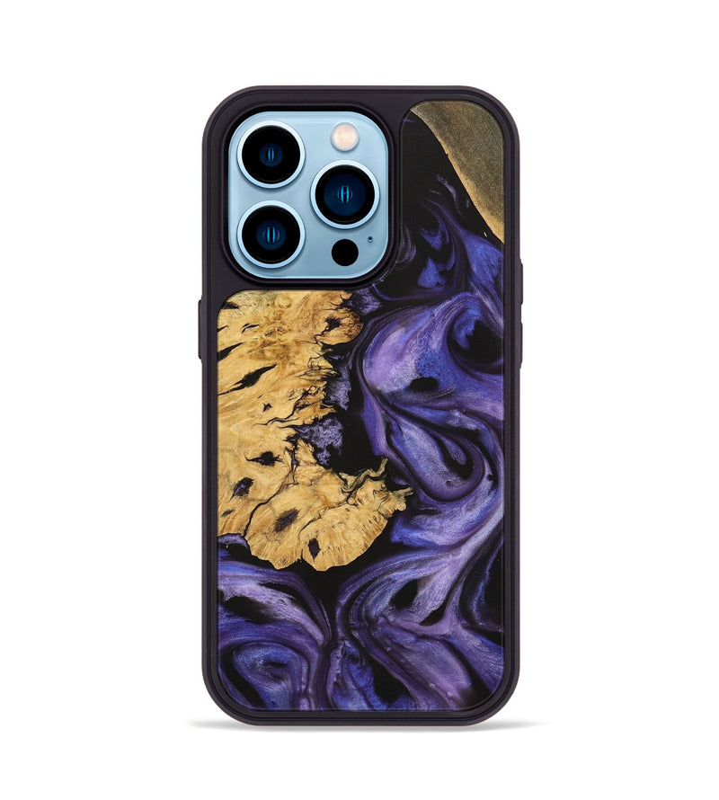 iPhone 14 Pro Wood Phone Case - Gaetan (Purple, 727909)