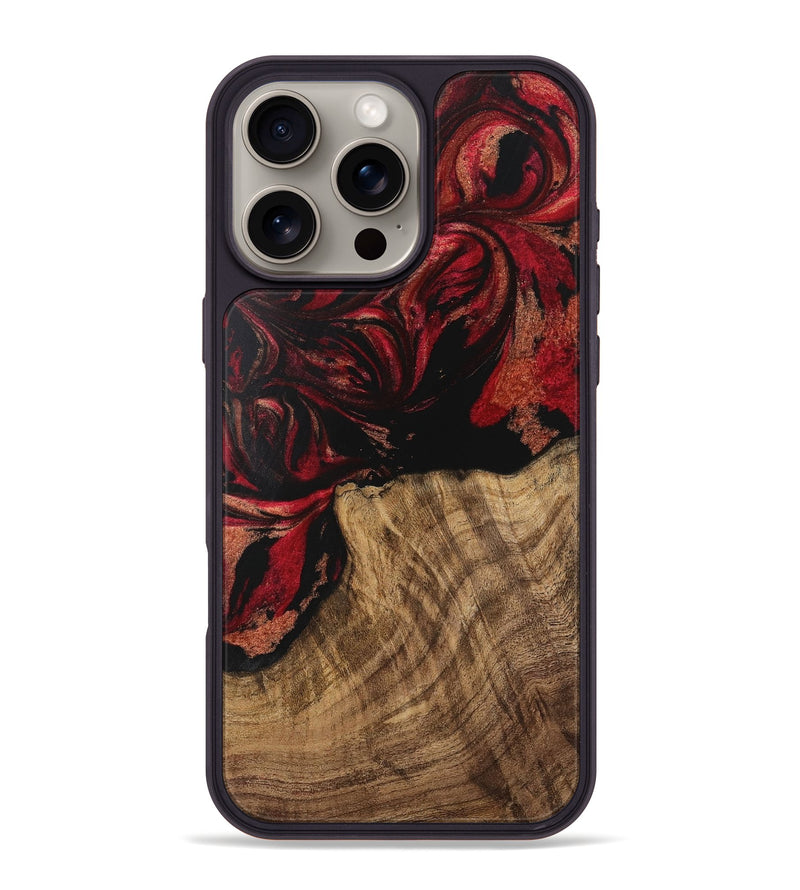 iPhone 16 Pro Max Wood Phone Case - Okey (Red, 727910)