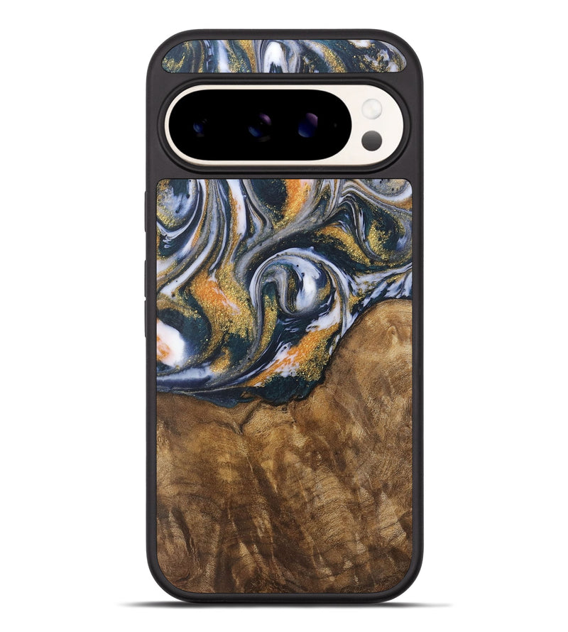 Pixel 9 Pro XL Wood Phone Case - Ara (Teal & Gold, 727912)