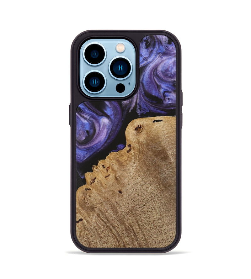 iPhone 14 Pro Wood Phone Case - Aurora (Purple, 727930)