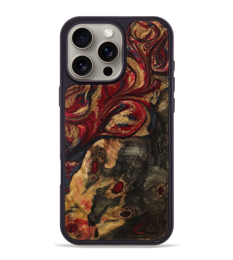 iPhone 16 Pro Max Wood Phone Case - Ilysa (Red, 727946)