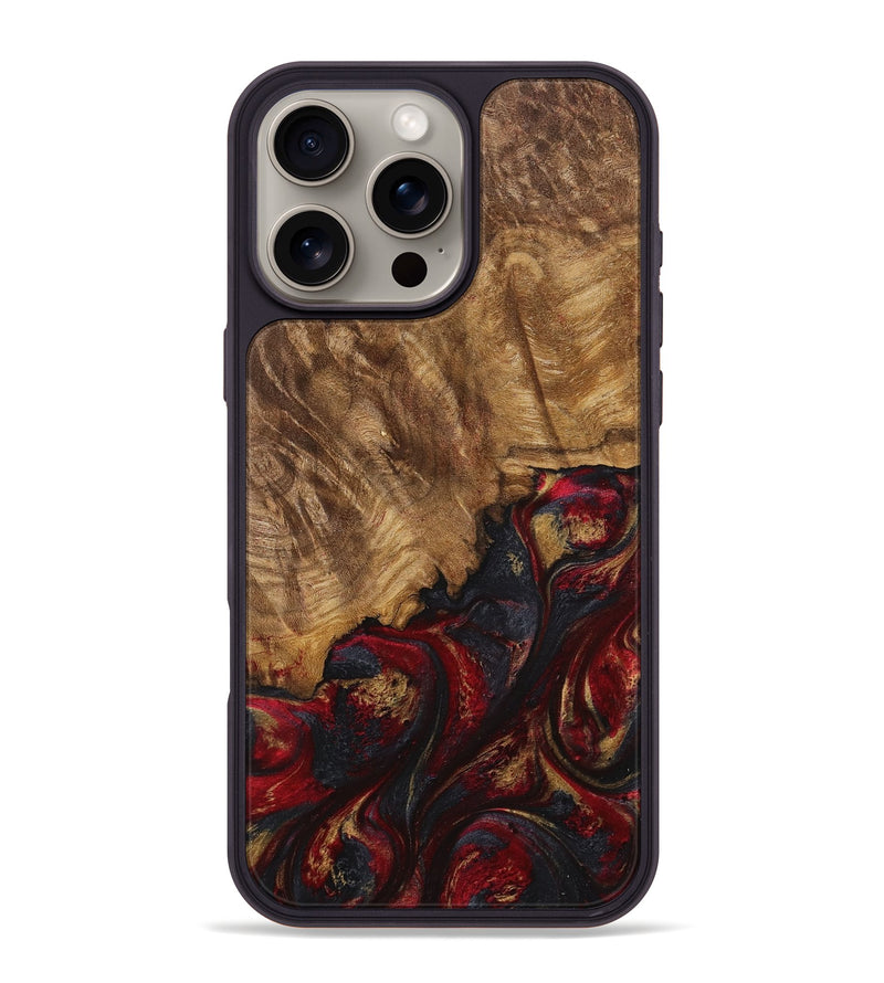 iPhone 16 Pro Max Wood Phone Case - Margene (Red, 727961)